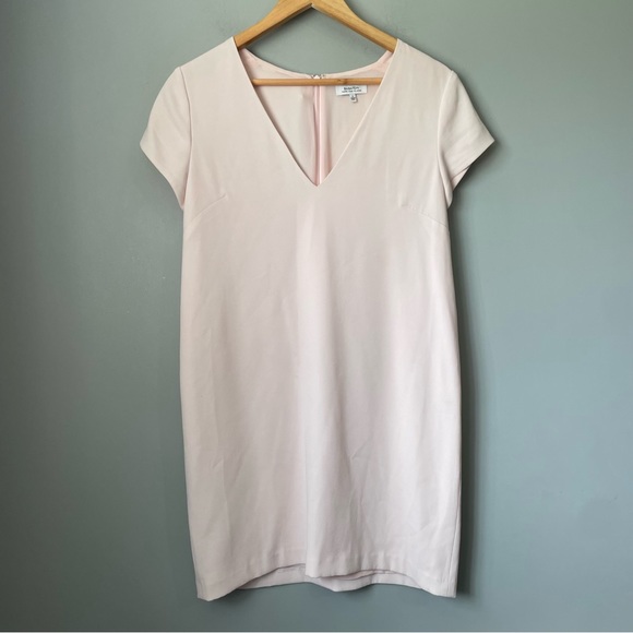 Aritzia Babaton Jameson Mini Sheath Dress Mauve Chalk Pink Blush EUC Size 6 - Picture 3 of 10